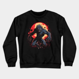 Scary Werewolf Full Moon Halloween Costume Horror Werewolf Crewneck Sweatshirt